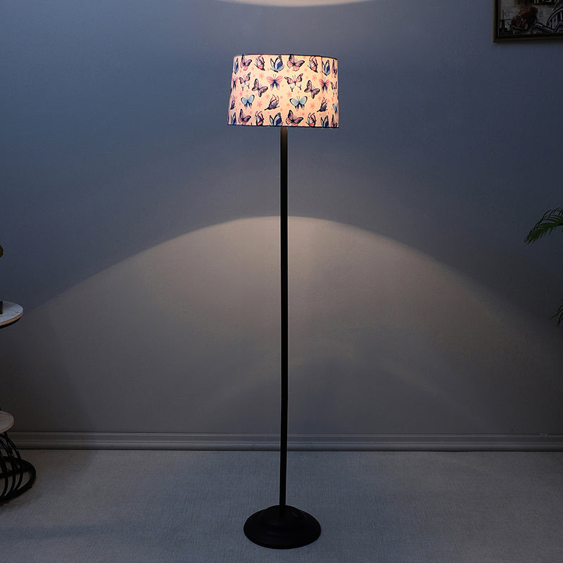 Petaluda Printed Metal Floor Lamp - Black