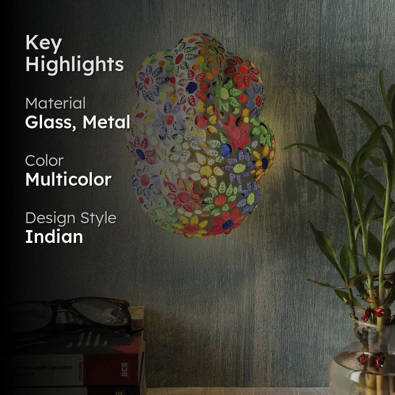 Divine Ganpati Glass Wall Lamp - Multicolor media 2