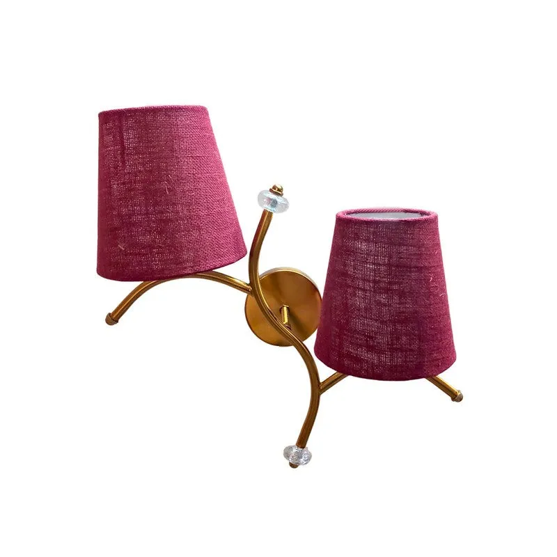 GlowStem Twin Jute Wall Lamp - Dark Pink media 4
