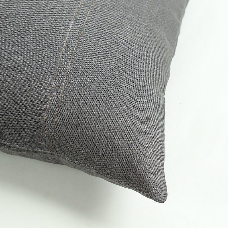 Plush Parallel Solid Cotton Cushion Cover - Set Of Two media 4