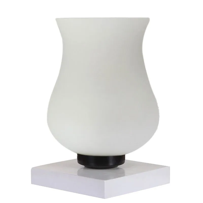 Flazora Mosaic Glass Table Lamp With Wooden Base - White media 6