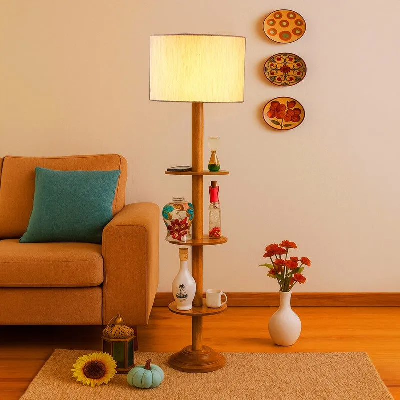 LumiCrate Tower Wooden Floor Lamp - White media 4