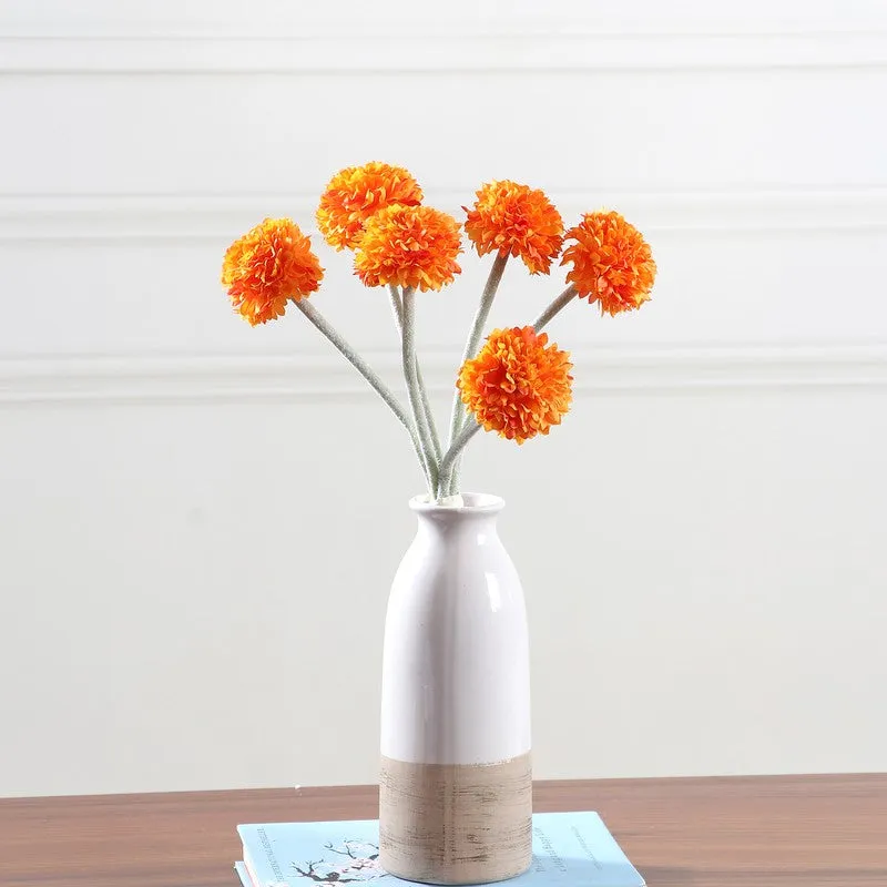 Pom Pom Mum Artificial Flower Stem - Orange media 1