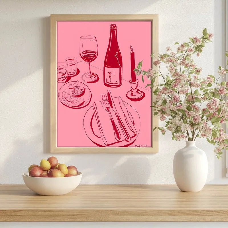 Bar Cart Bliss Archival Canvas Wall Art - Brown media 1