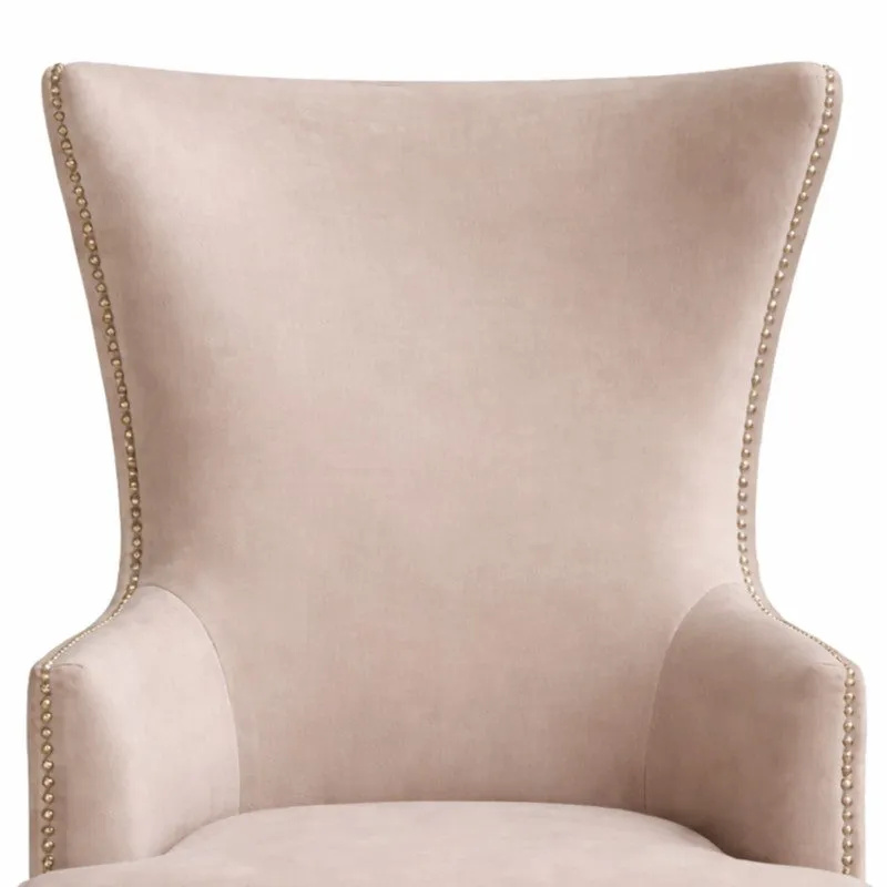 Elysian Teak Wood & Velvet Signature Lounge Chair - Ivory media 6