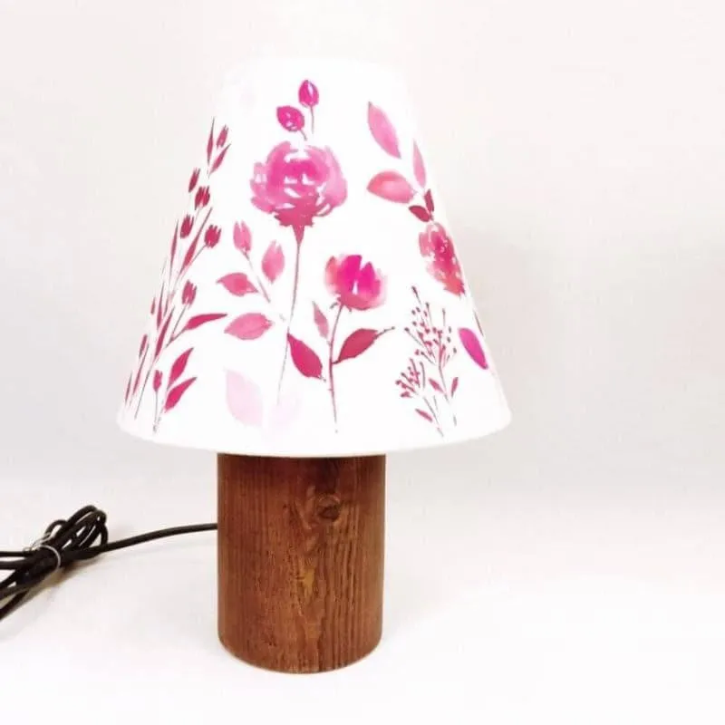 Trigo Flora Cone Handpainted Fabric Table Lamp - Multicolor media 6
