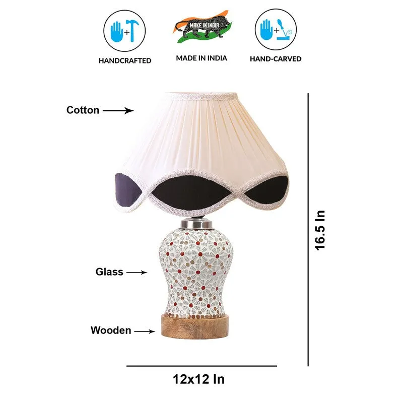 Harmyra Arc Pleated Wooden Table Lamp - Multicolor media 9