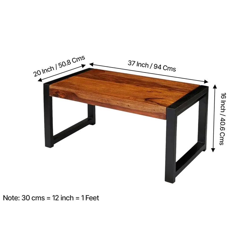 Zavex Sheesham Wooden Center Table - Brown,Black media 12