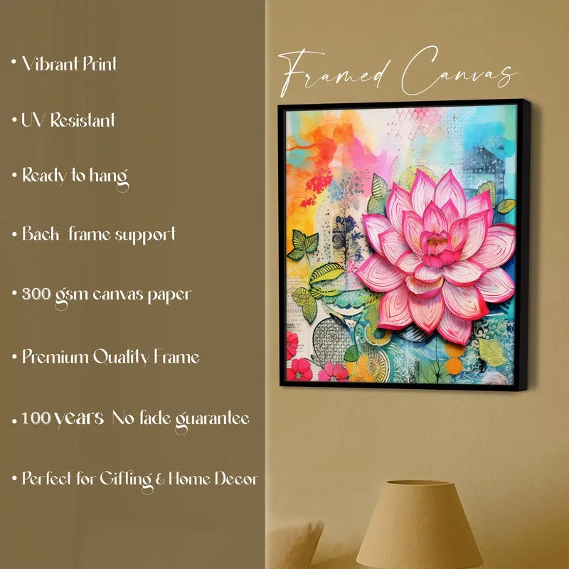 Orchid Lotus Wall Art With Frame media 5