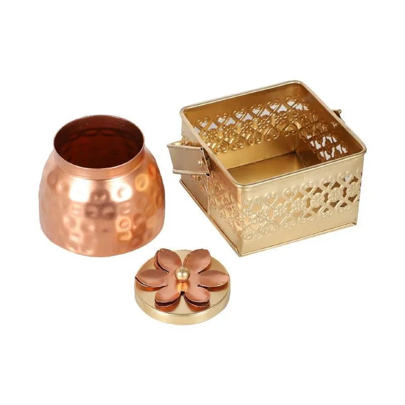 Noora Ethnic Basket With Jar - Set Of Two media 3