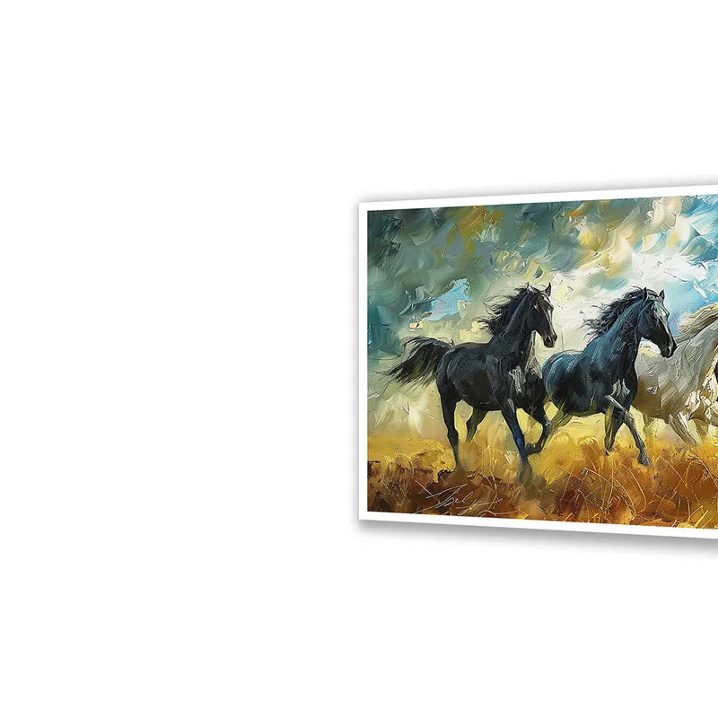 Equine Gallop Wall Art with White Frame media 4