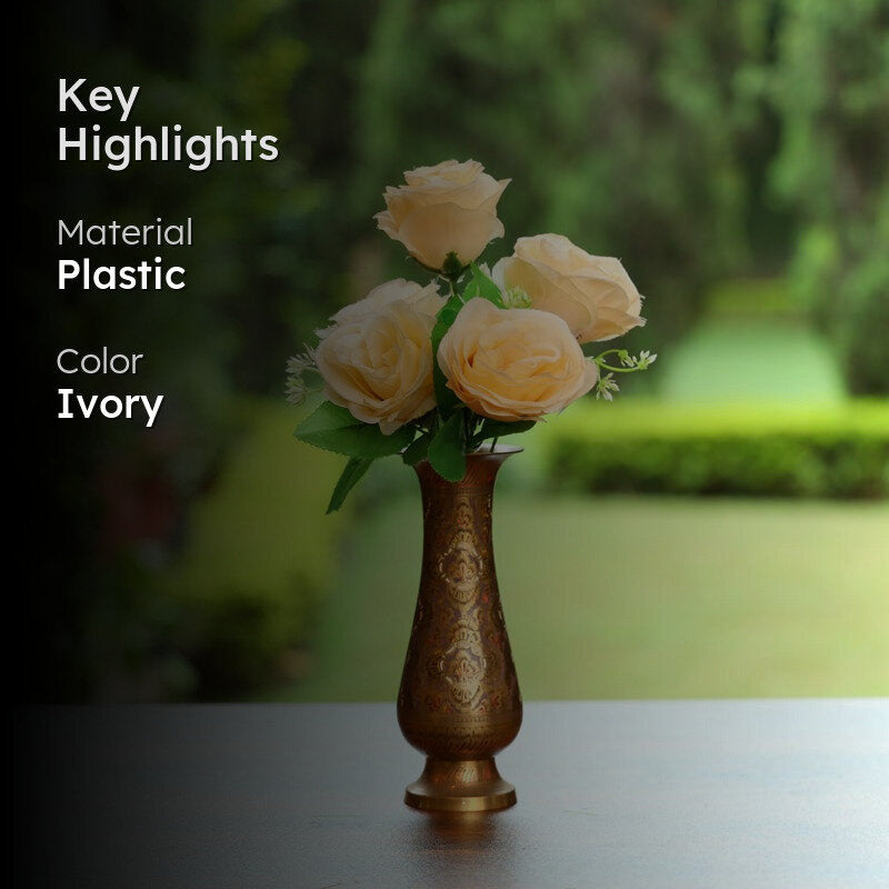 Fiora Artificial Rose (Champagne)  Set of Two media 2