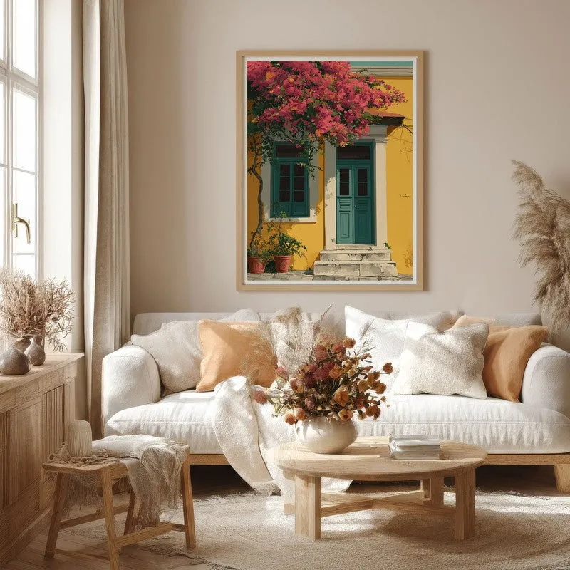 Solana Saffron Canvas Wall Painting - Brown Frame media 4