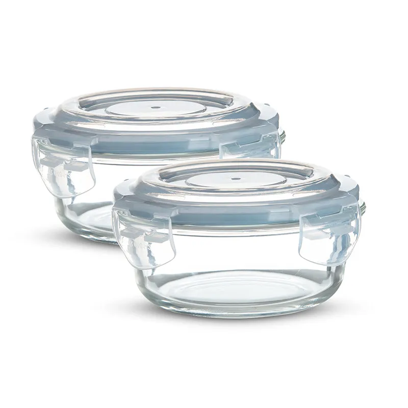 Bergner Glass Guard Airtight Glass Tiffin Box (Blue/400 mL) - Set Of Two media 3