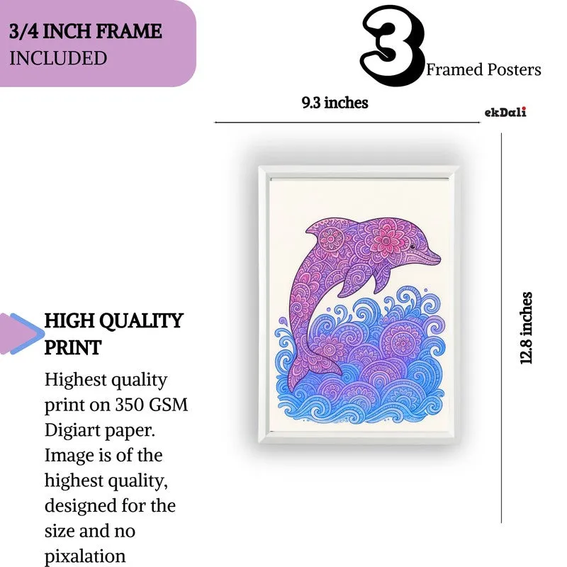 Aqua Bliss Paper Wall Painting With Frame - White media 10