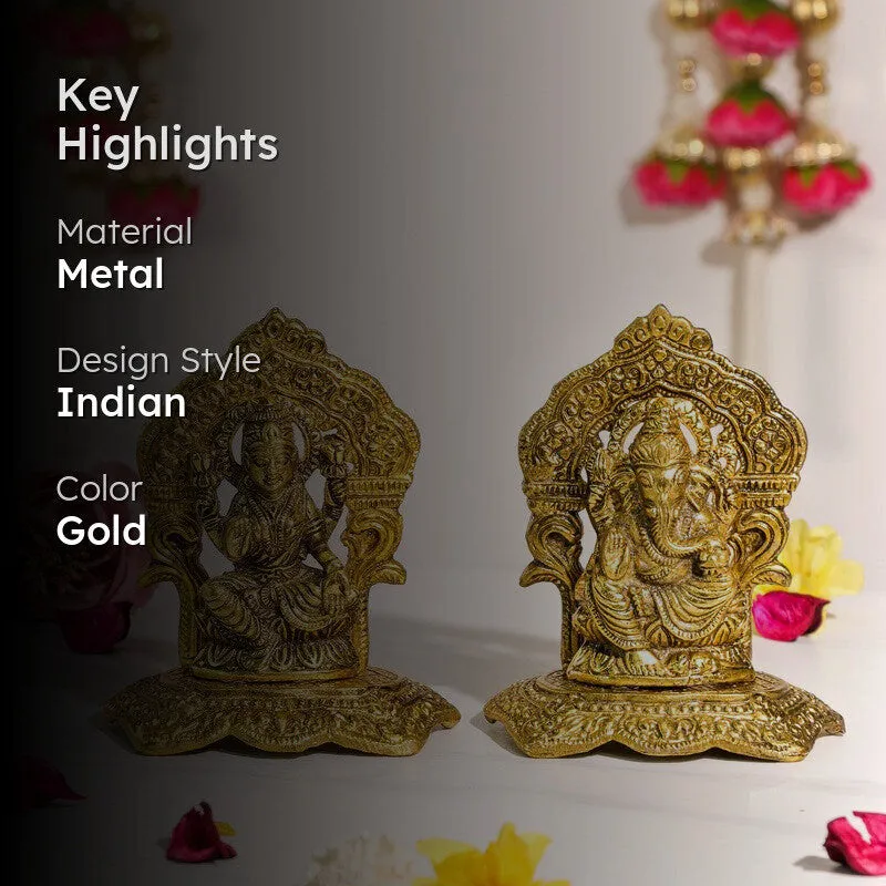 Solenya Lakshmi & Ganesh Idols & Sets - Set Of Two media 2