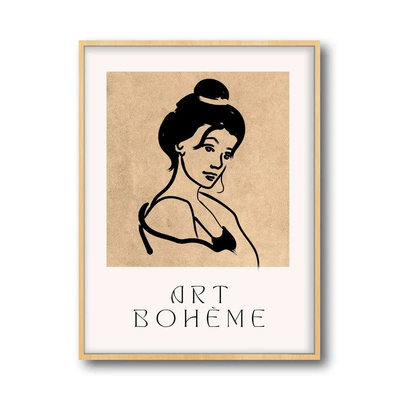 Classic Muse Canvas Wall Painting With Brown Frame media 3