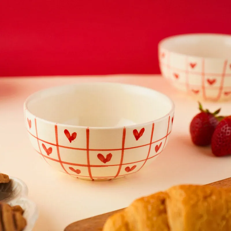 Heart Grid Serving Bowl (300 ML) - Red media 1