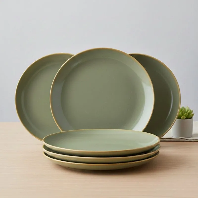 Ceramic Dinner Plates (Green) - Set of Six media 3