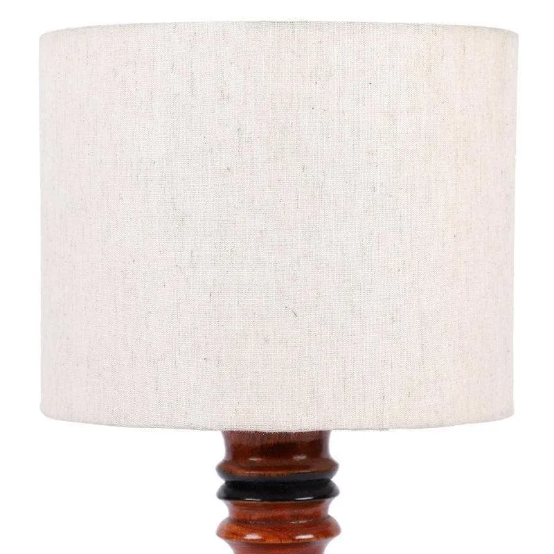 Urbane Argyle Fabric Table Lamp - White,Brown media 5
