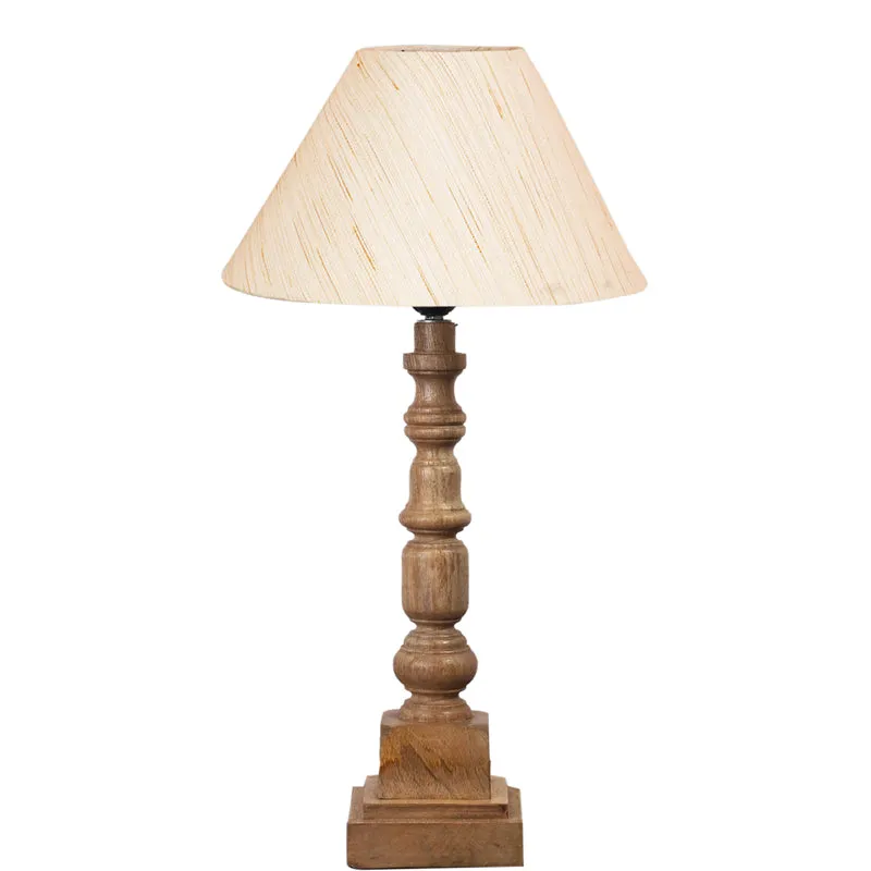 Cotin II Arbor Wooden Table Lamp - Ivory,Brown media 6