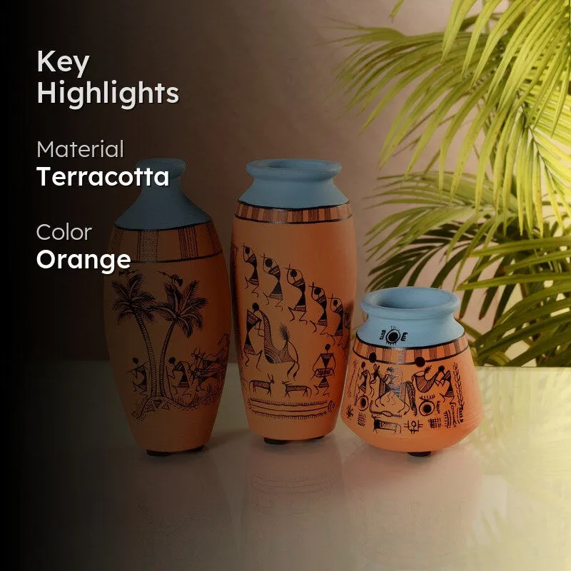 Florona Orange Vase - Set Of Three media 2