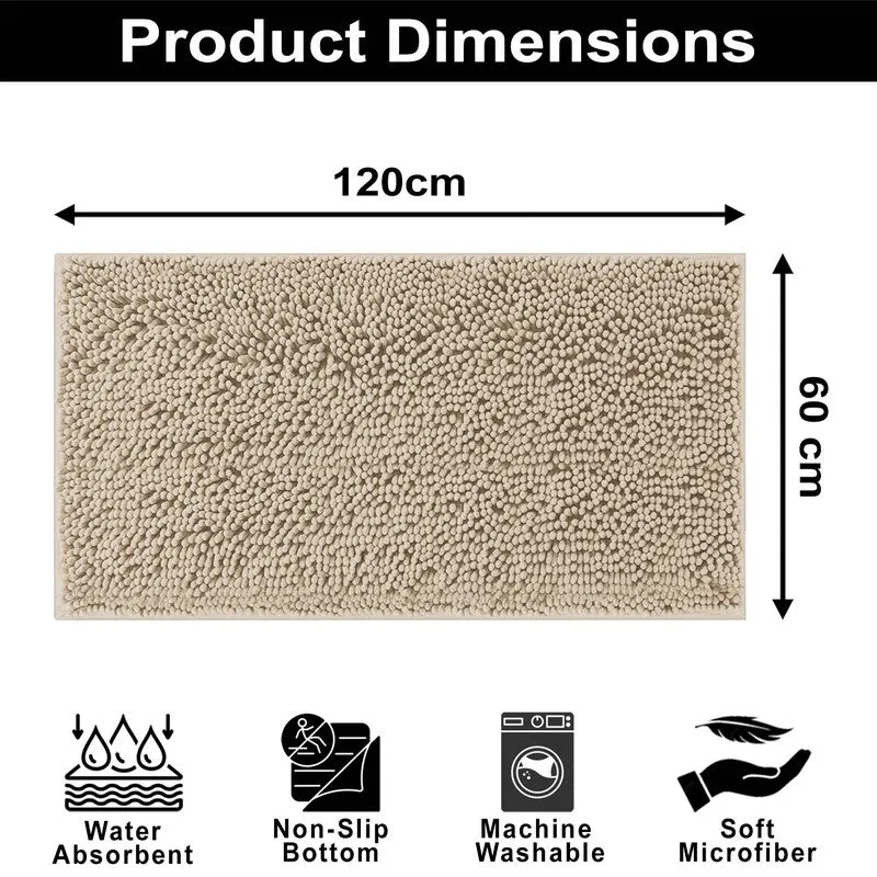 CalmCore Solid Microfiber Bath Mat - Beige media 8