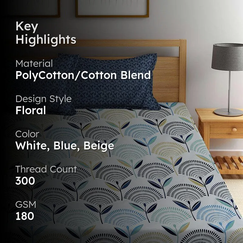 Pristine Blooms Bedsheet - 180 GSM media 2