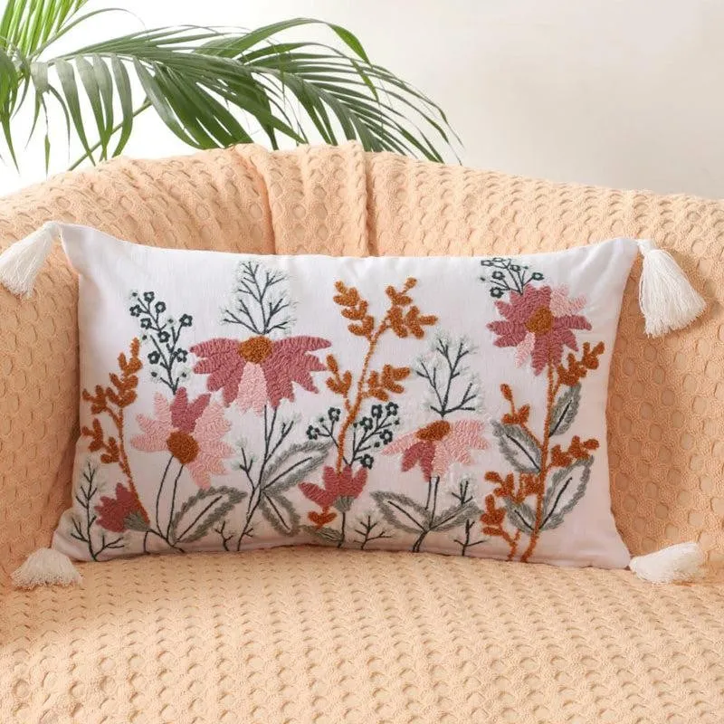 Provence Letter Embroidered Rectangle Cushion Cover media 2