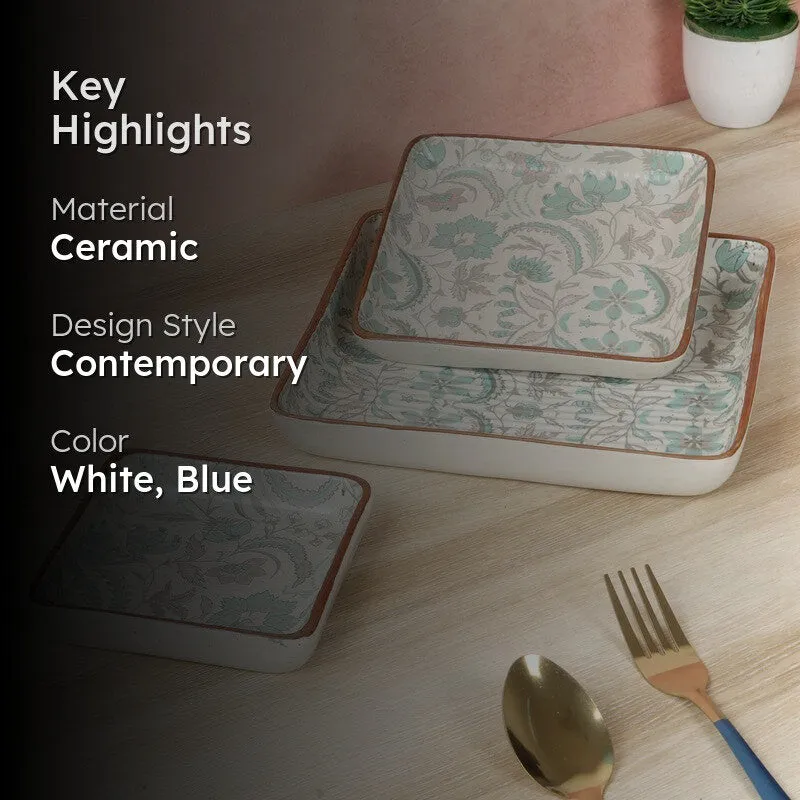 Ceramic Platter (White & Blue) - Set Of Three media 2