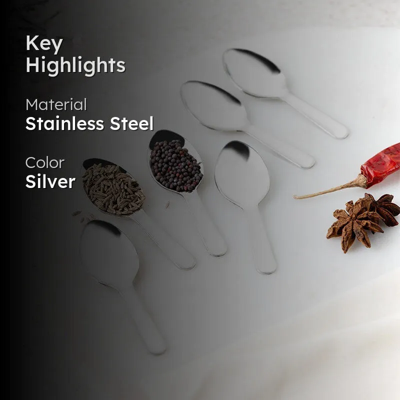 Premium Stainless Steel Masala Spoon Set - Set of Six media 2
