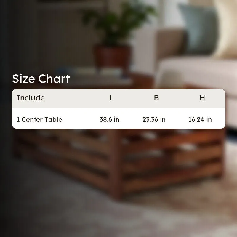 Cenrox Sheesham Wooden Center Table - Dark Brown media 10