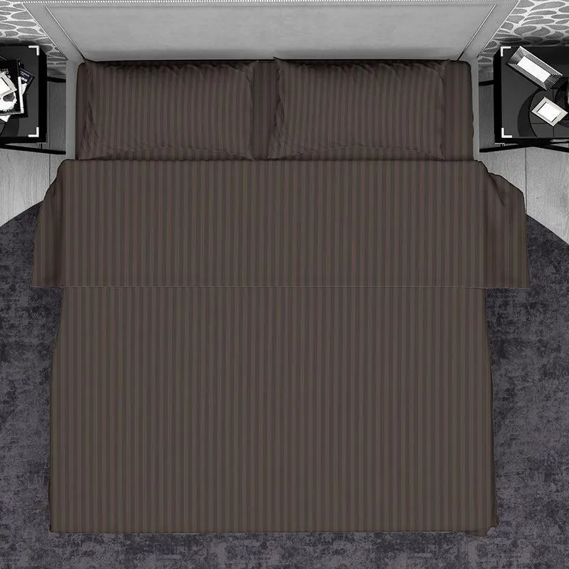 Chic Lines Geometric Cotton Bedsheet (Brown) - 210 TC media 4