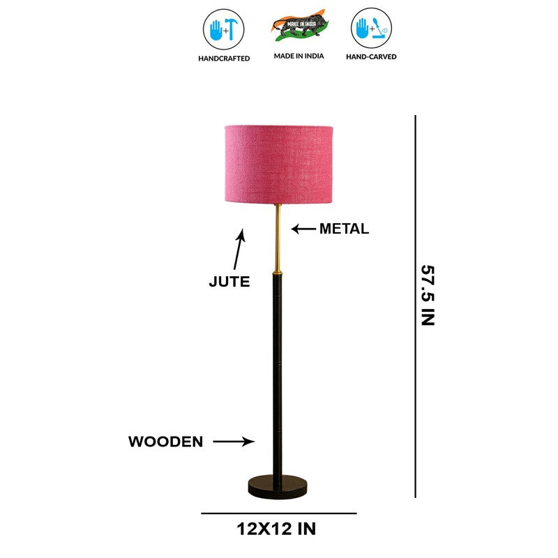 Horizon Curve Wooden Floor Lamp - Pink media 9