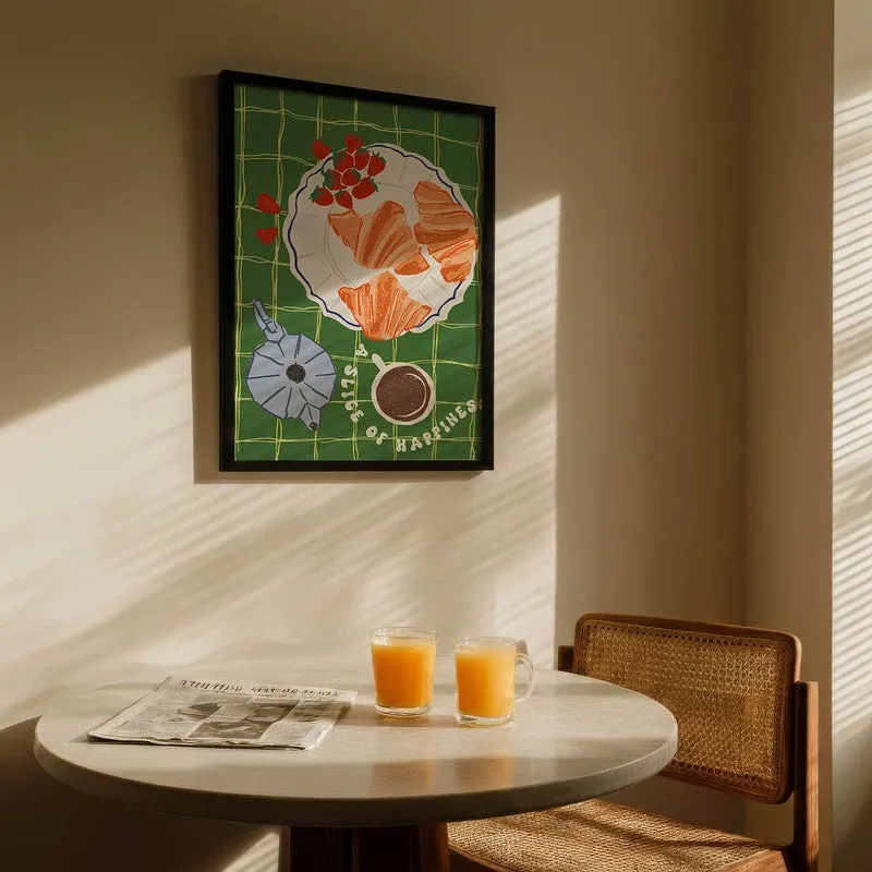Olive Dining Archival Canvas Wall Art - Black media 5