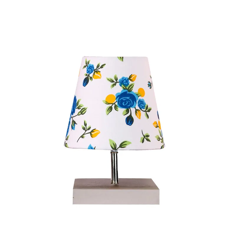 Alsa Blue Fleur Fabric Table Lamp - Multicolor media 4