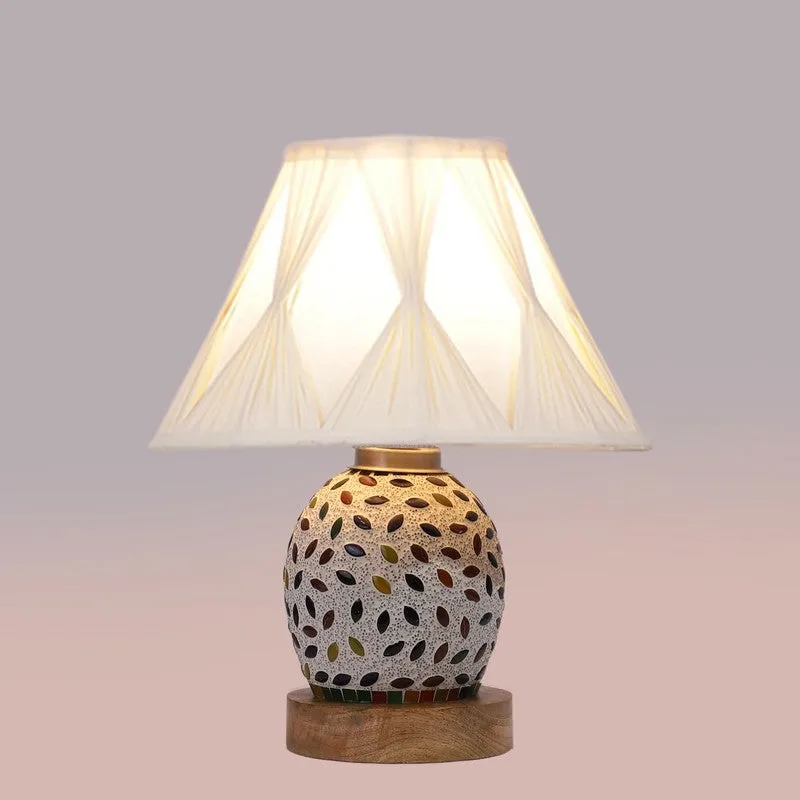 Elyra Smocked Wooden Table Lamp - Multicolor media 6