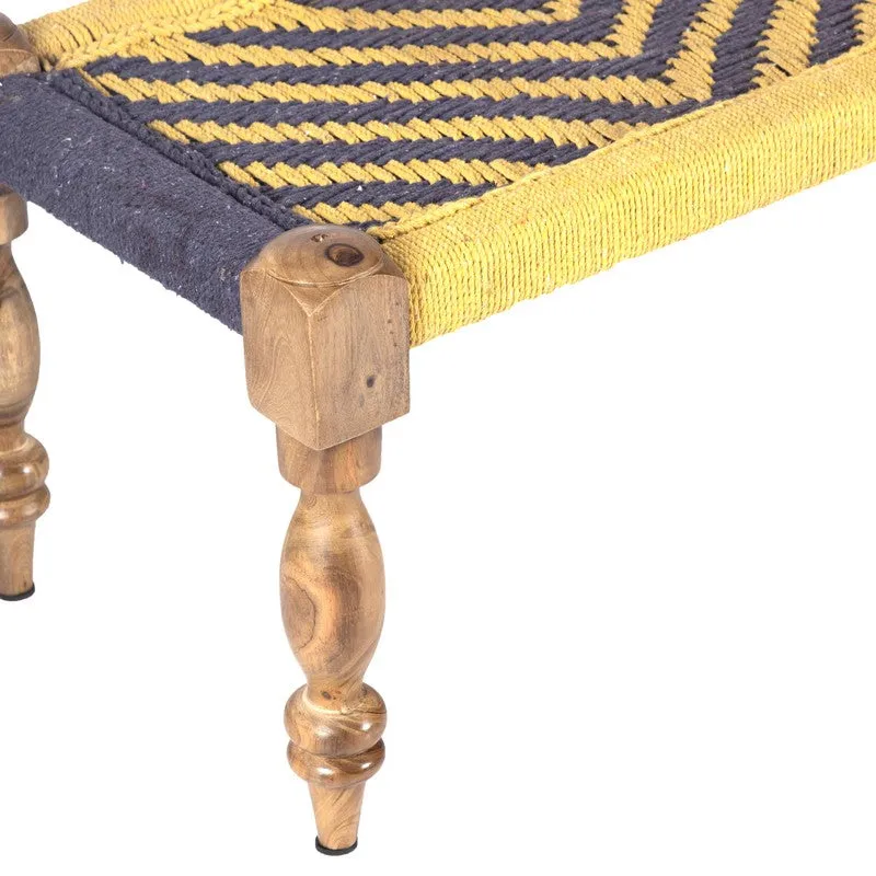 Calon Sheesham Wooden Bench - Yellow,Purple media 7