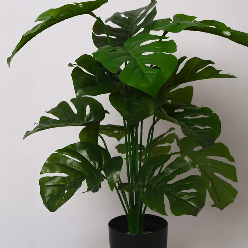 Monever Artificial Monstera With Black Plastic Pot - 2 Feet media 5