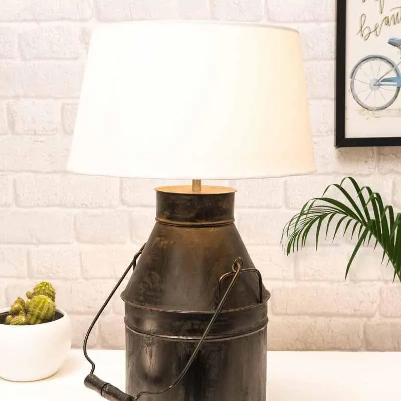 Milk Man Fabric Table Lamp - White,Black media 3