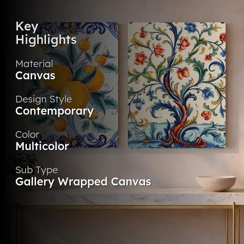 Zesty Ethnic Canvas Wall Art - Set of Two media 2