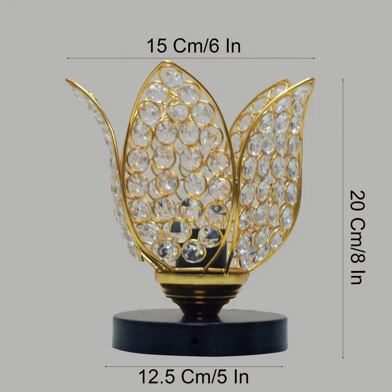 Floral Culture Metal Table Lamp - Gold,Black media 9