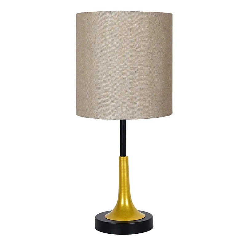Arialla Drum Metal Table Lamp - Grey,Gold,Black media 3