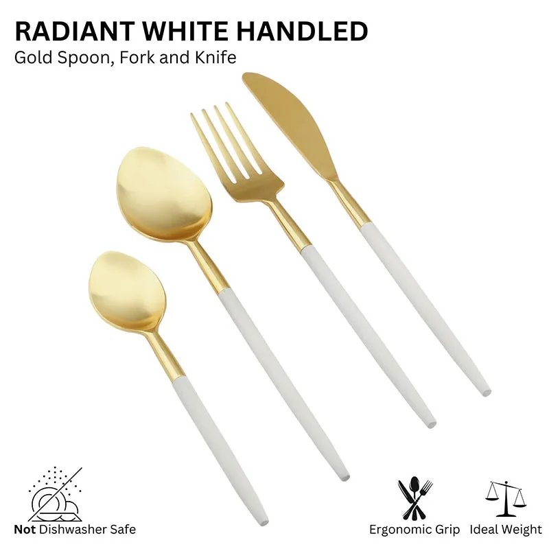 Stirling Cutlery Set (Gold & White) - Four Piece Set media 3