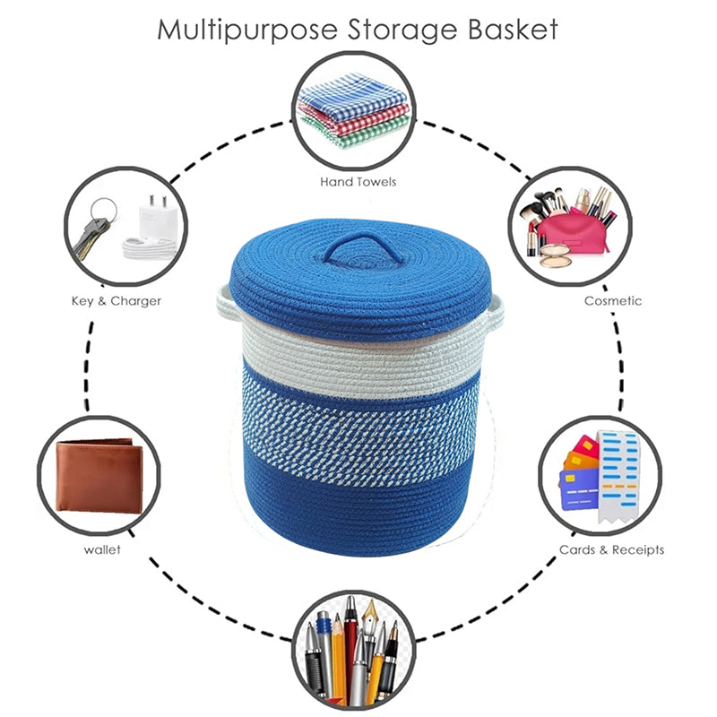 Stasha Cotton Laundry Basket media 4