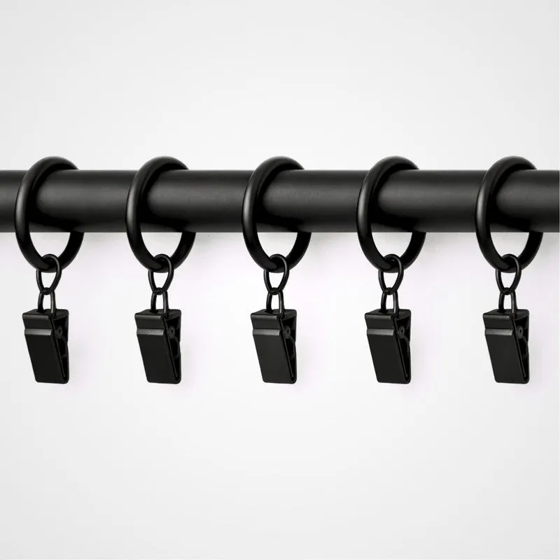 Easy Hang Curtain Rings with Clip (Black) - Set of Twenty One media 4