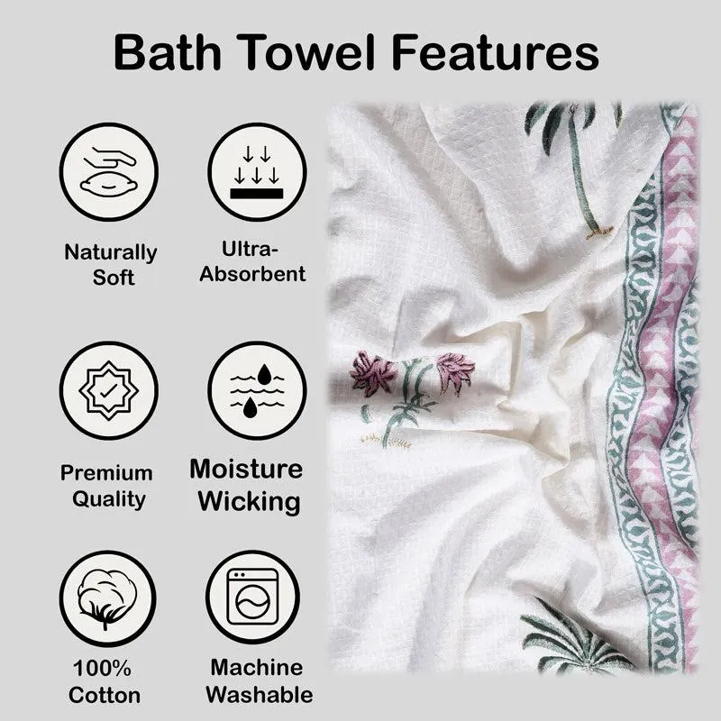Riera Floral Waffle Bath Towel media 3