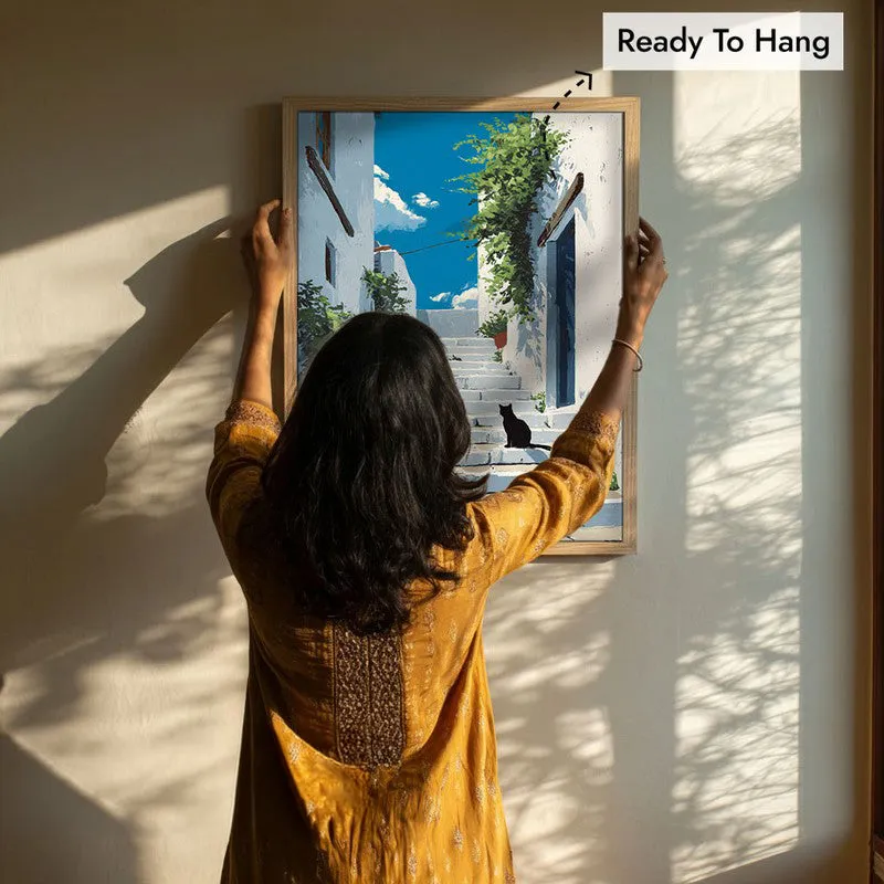 Secret Passage Canvas Wall Painting - Brown Frame media 8