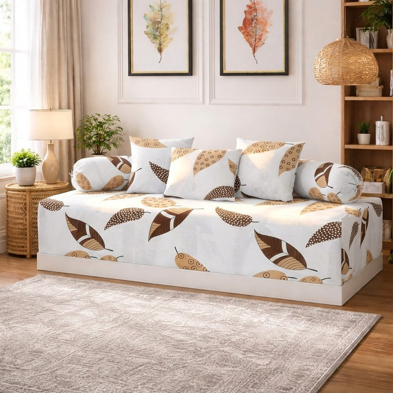 Virexa Printed Diwan Set - Six Piece Set