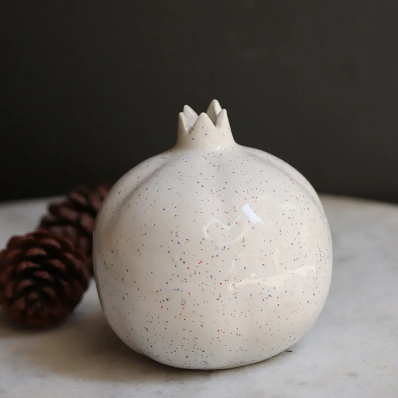 Pomegranate Ceramic Vase - White media 1